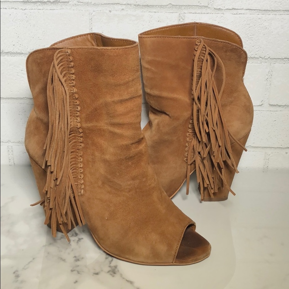 Dolce Vita Mazarine Suede Fringe Boho Booties